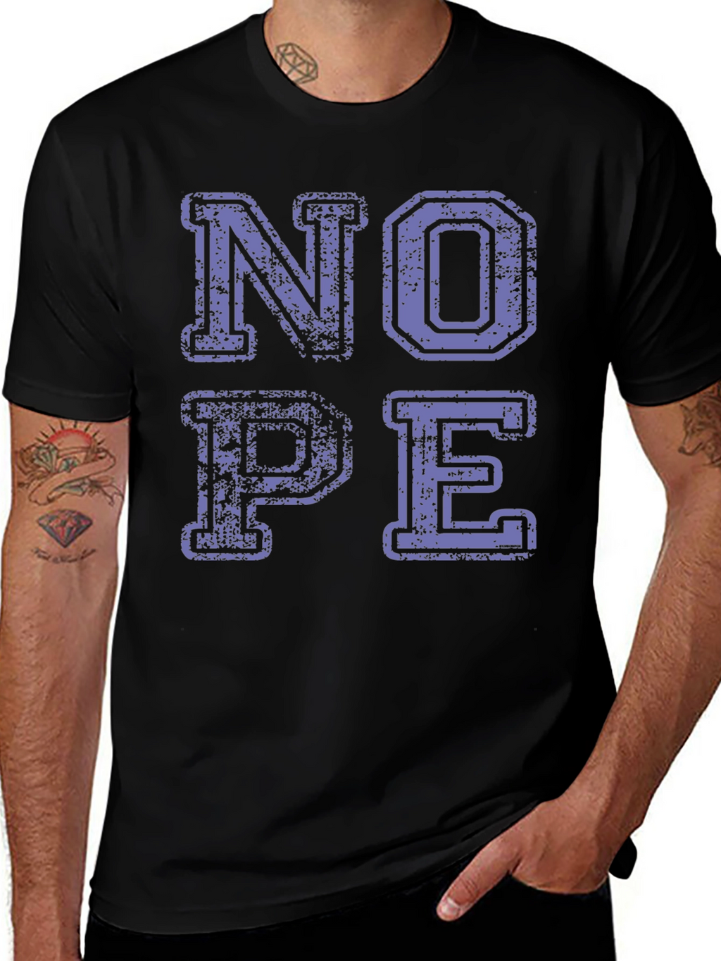 Nope Graphic Tee - Casual Black T-Shirt