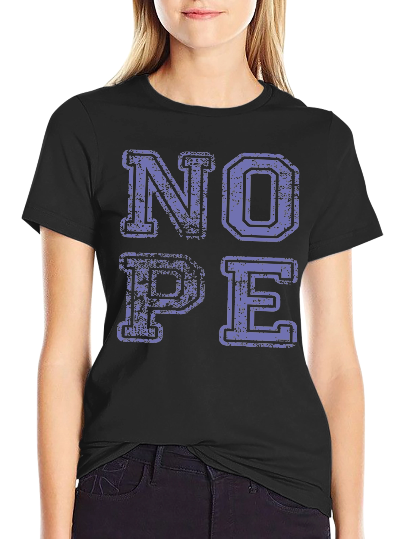 Nope Graphic Tee - Casual Black T-Shirt