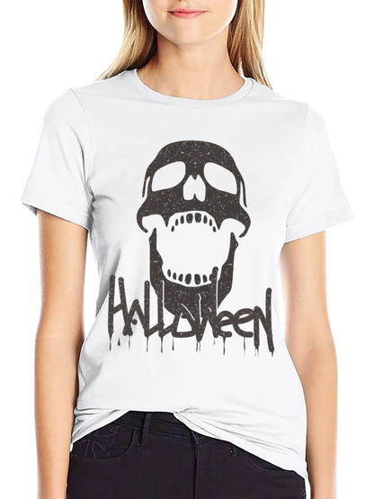 Halloween Skull Graphic Tee - Mens Black T-Shirt