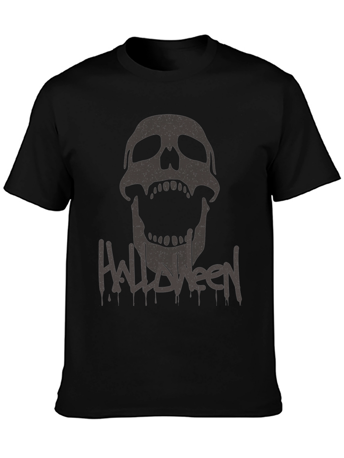 Halloween Skull Graphic Tee - Mens Black T-Shirt