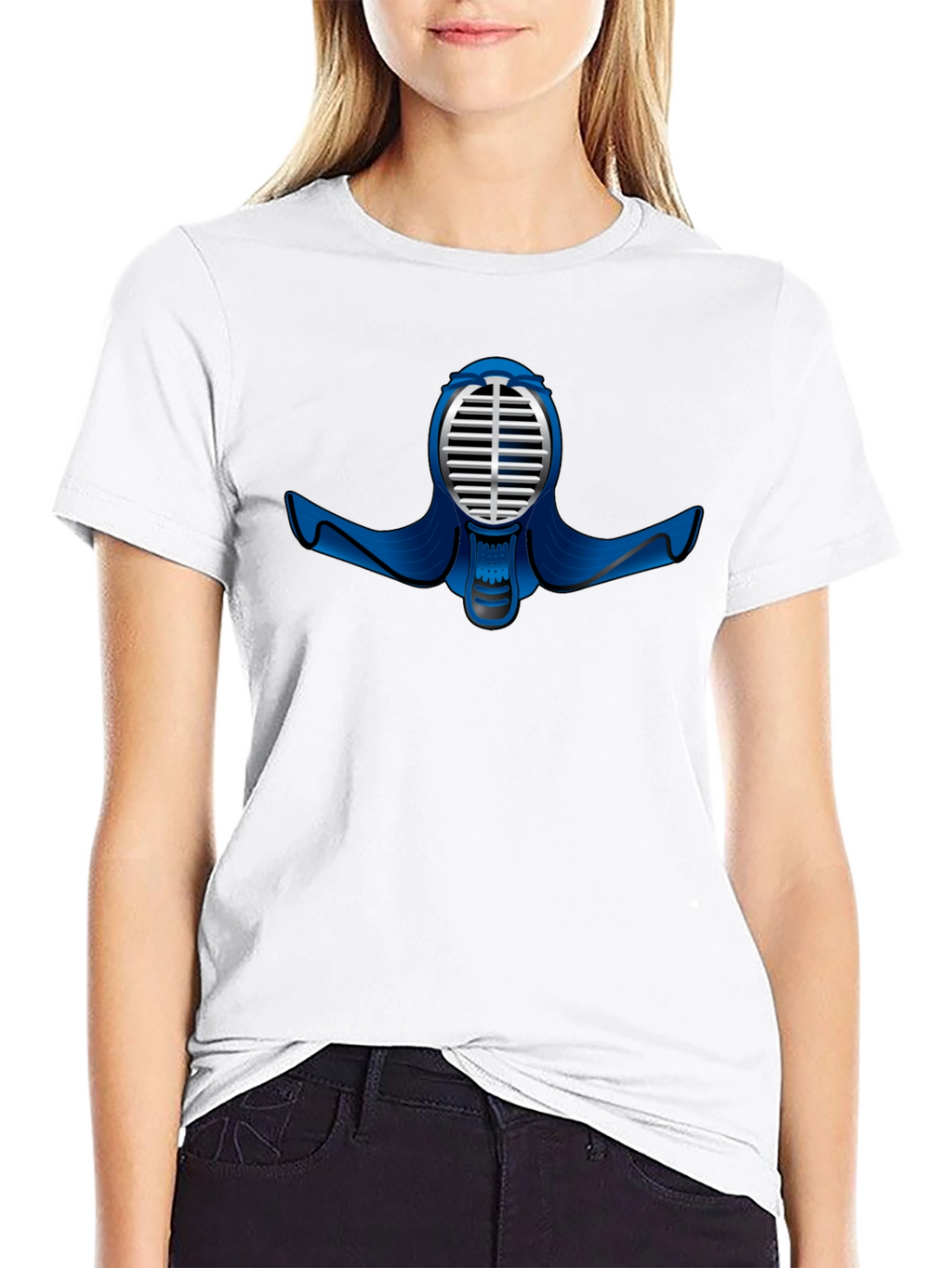 Black T-Shirt with Kendo Mask Design