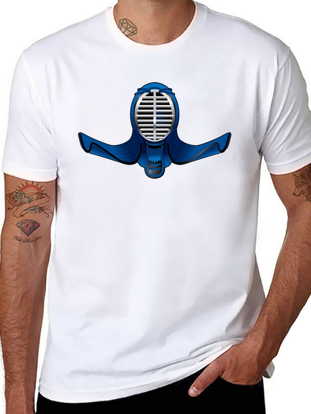 Black T-Shirt with Kendo Mask Design