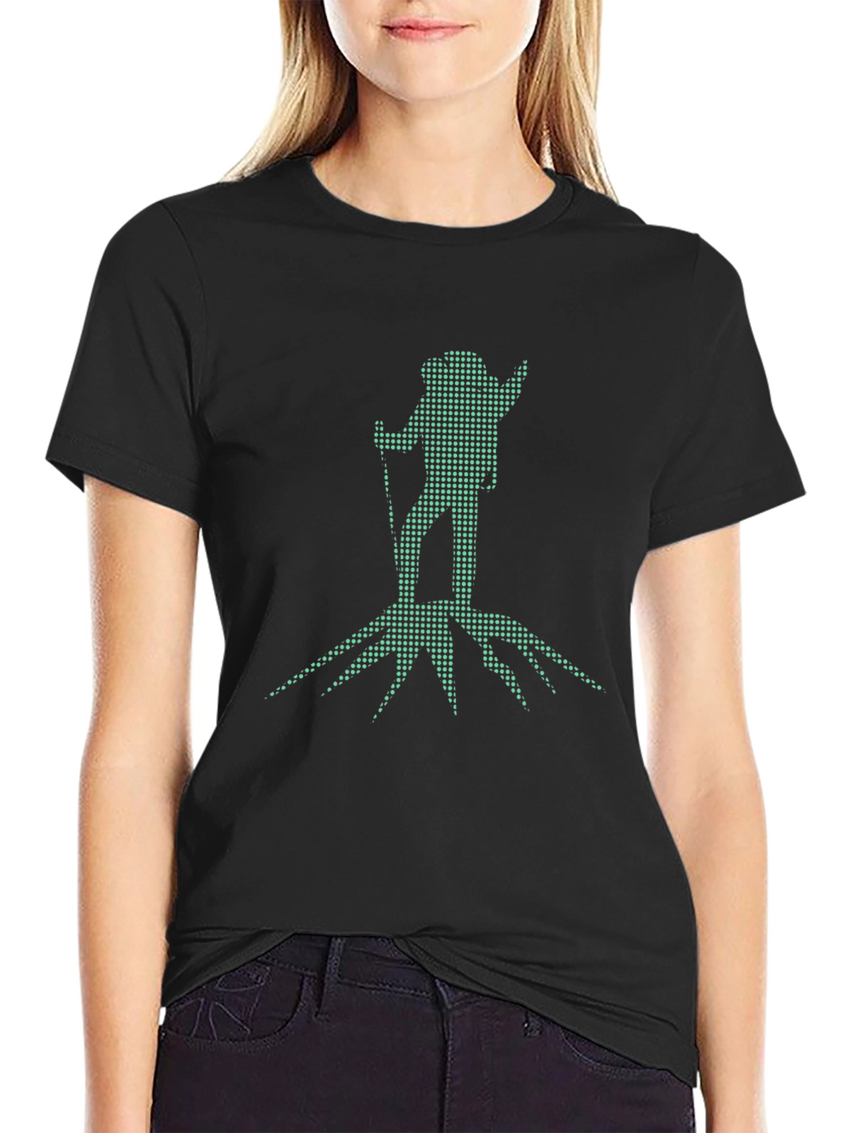 Hiking Graphic Tee - Black Cotton Blend