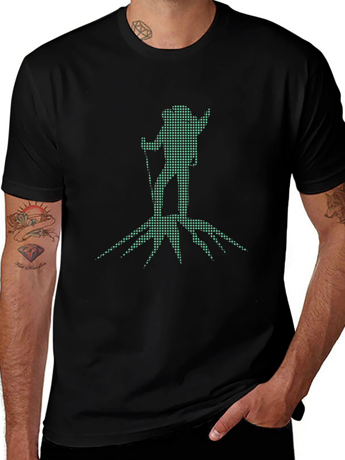 Hiking Graphic Tee - Black Cotton Blend