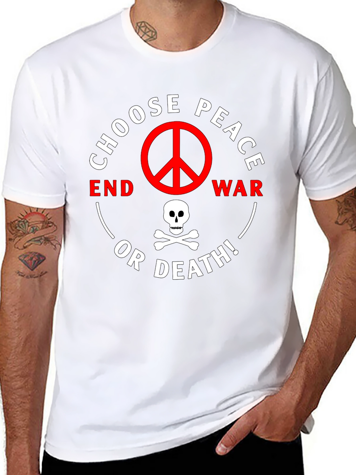 Choose Peace or Death Graphic T-Shirt