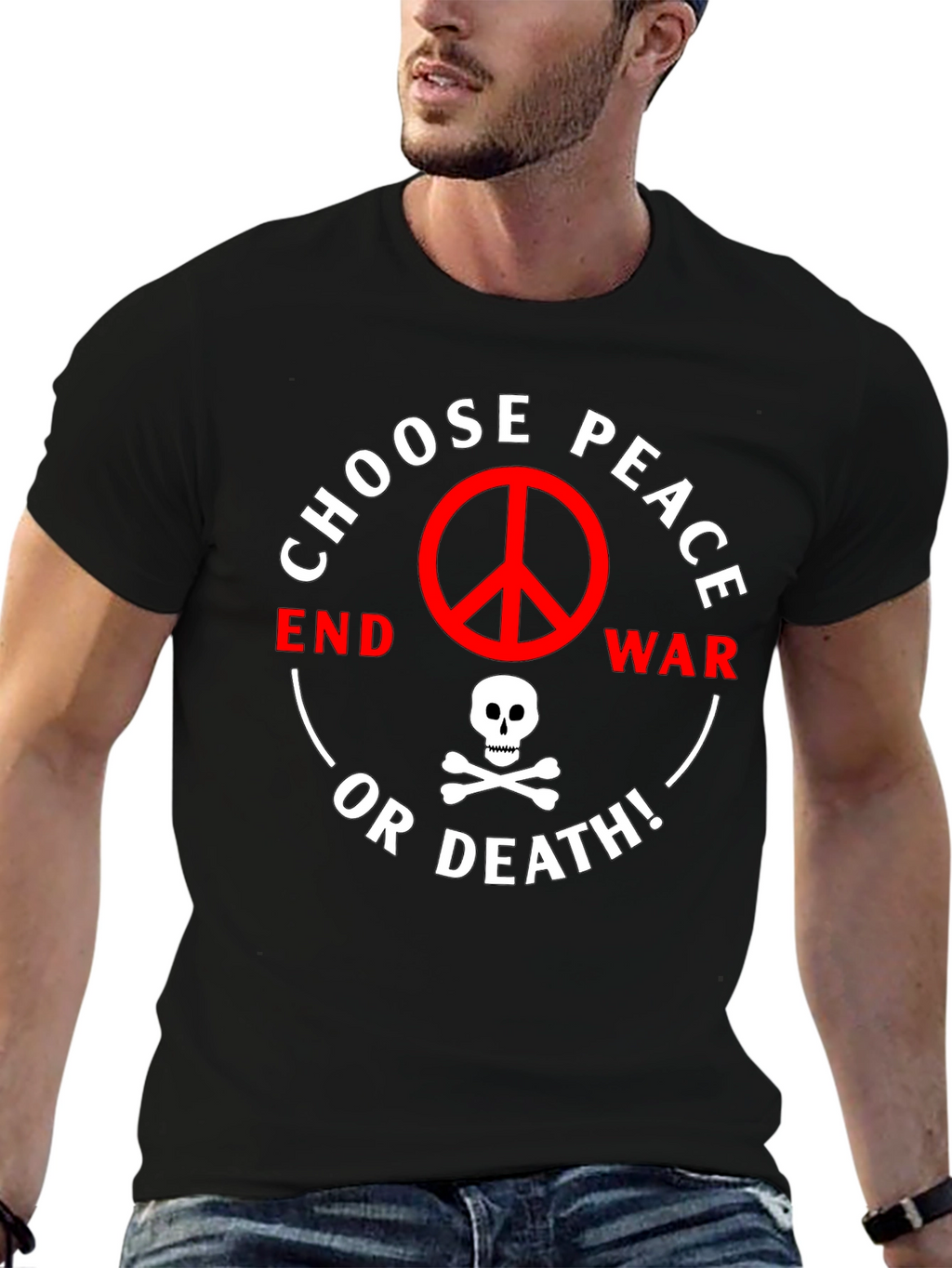 Choose Peace or Death Graphic T-Shirt