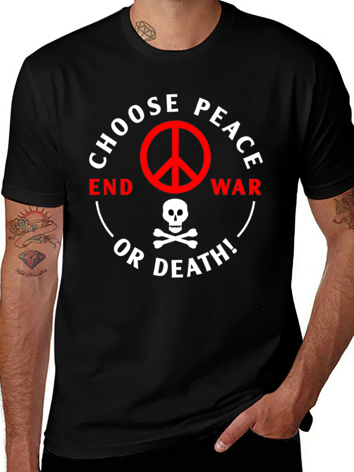 Choose Peace or Death Graphic T-Shirt