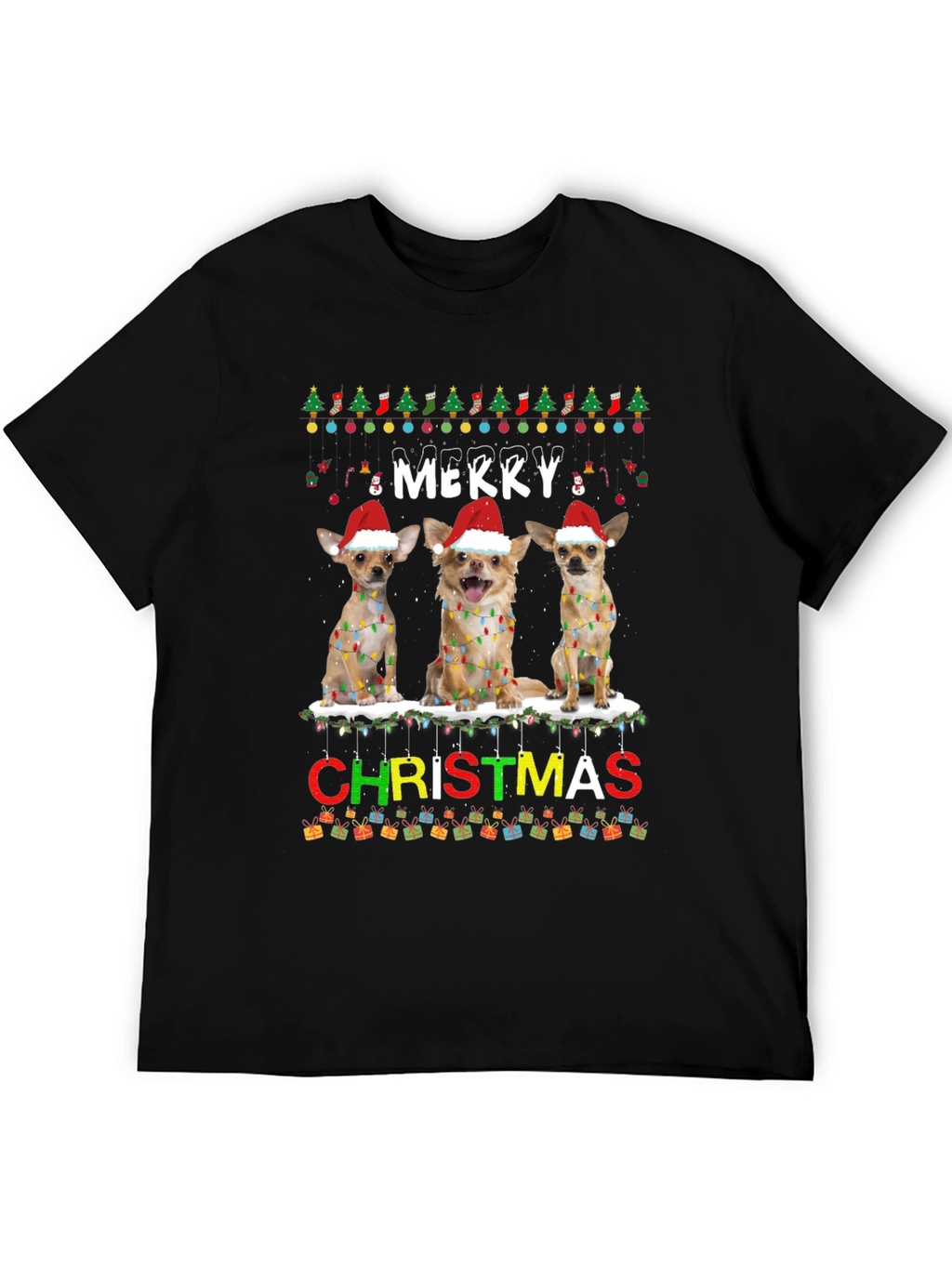 Merry Christmas Chihuahua Dog T-Shirt