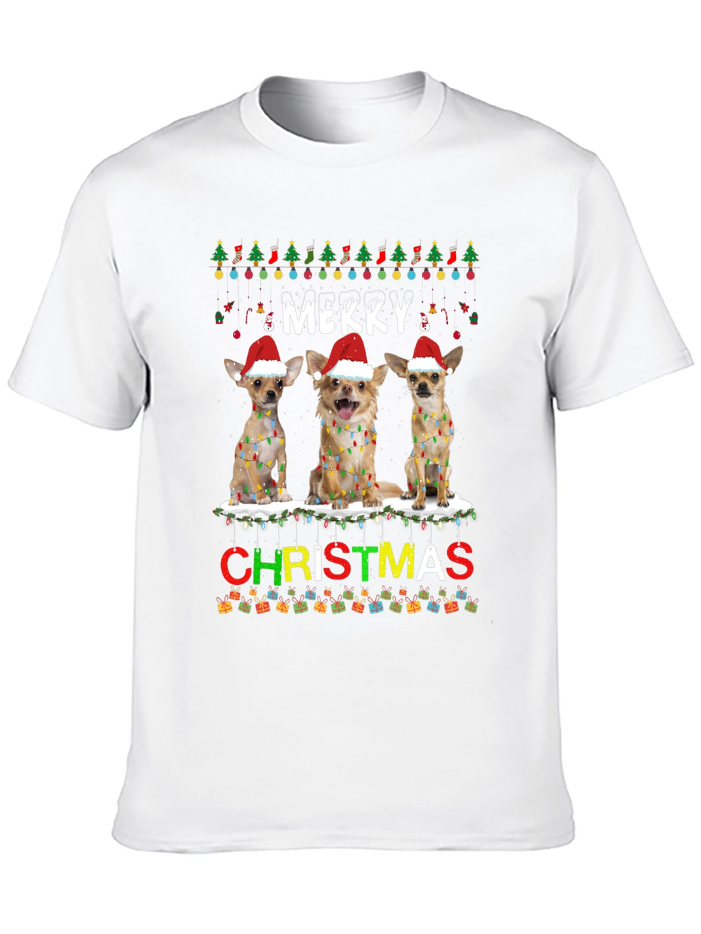 Merry Christmas Chihuahua Dog T-Shirt