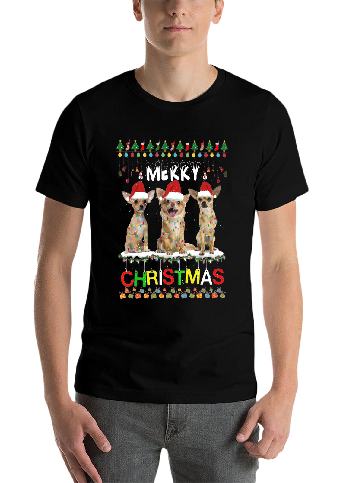 Merry Christmas Chihuahua Dog T-Shirt