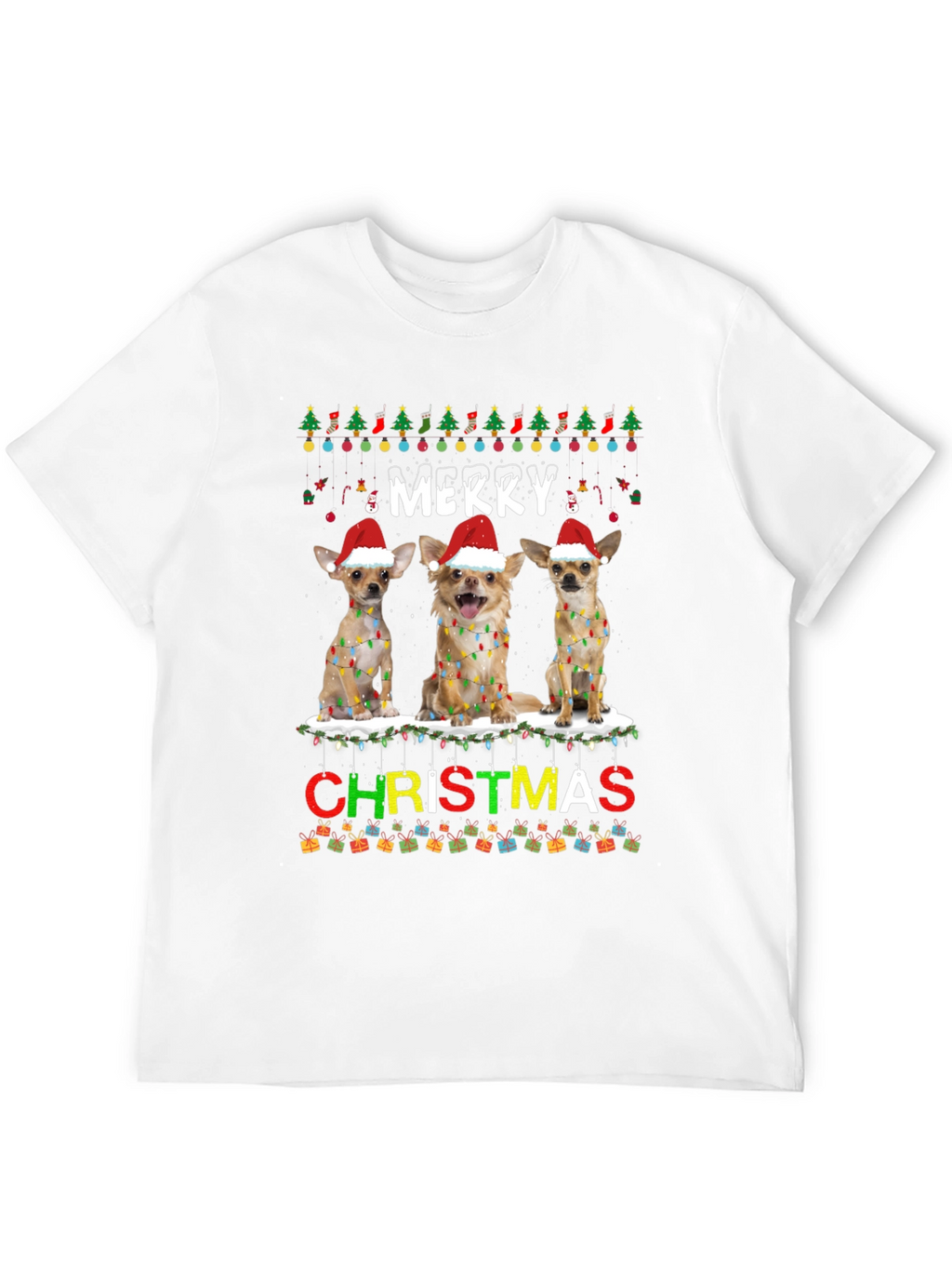 Merry Christmas Chihuahua Dog T-Shirt