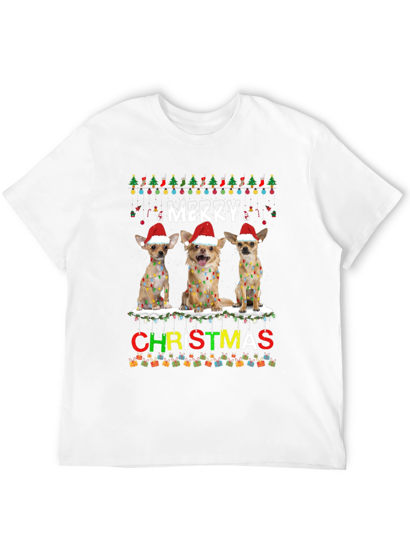 Merry Christmas Chihuahua Dog T-Shirt