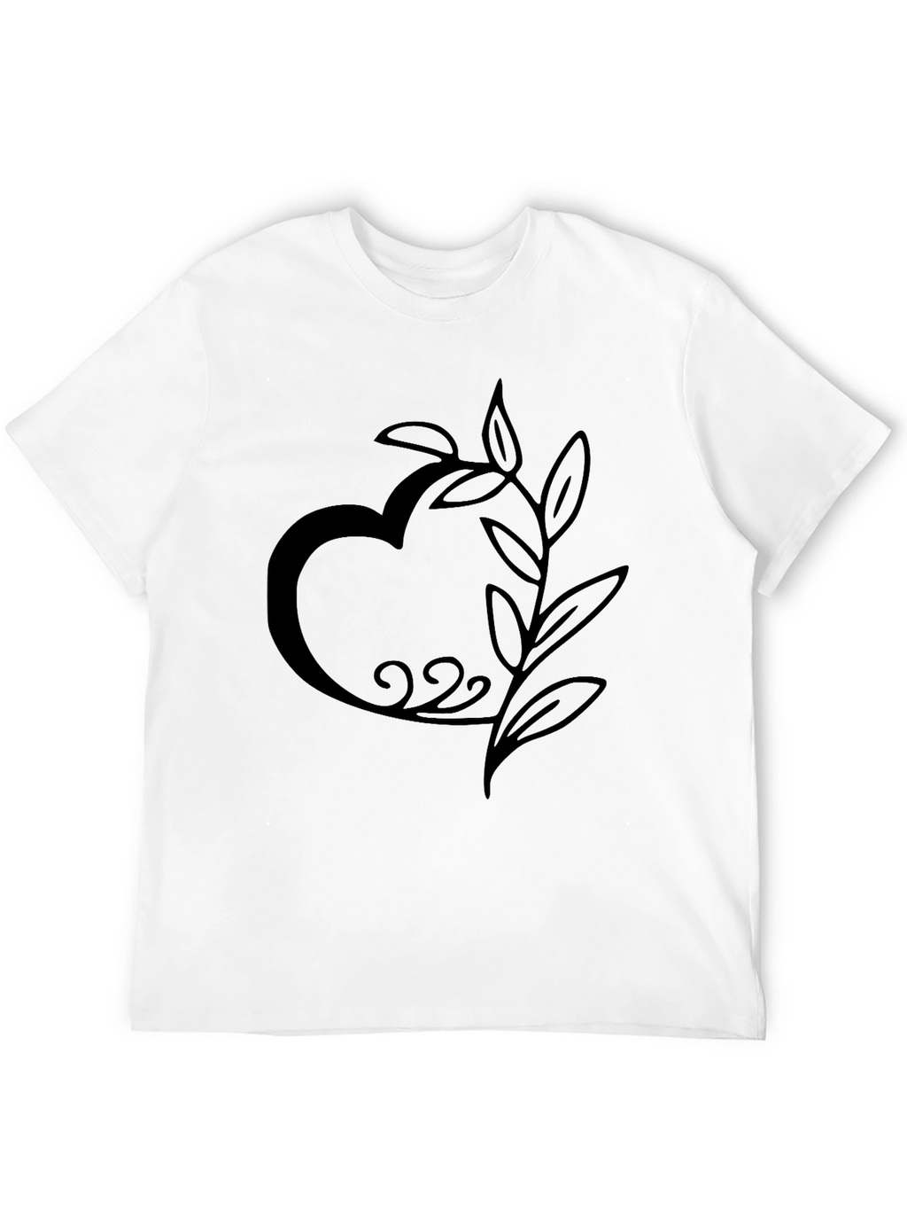 Heart and Leaf Black Graphic Tee