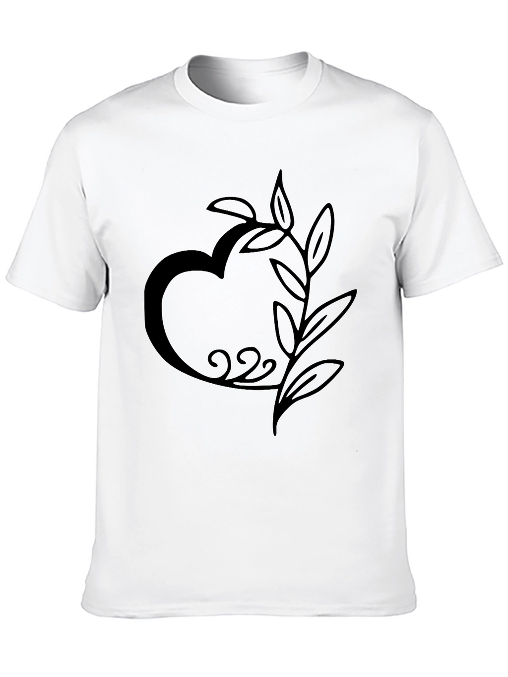 Heart and Leaf Black Graphic Tee