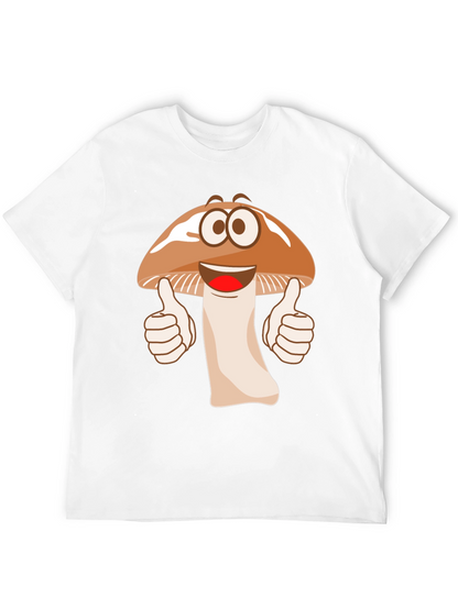 Funny Mushroom Cartoon Graphic T-Shirt