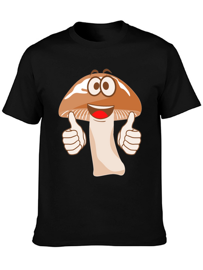 Funny Mushroom Cartoon Graphic T-Shirt