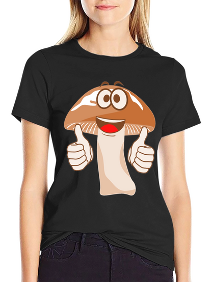 Funny Mushroom Cartoon Graphic T-Shirt