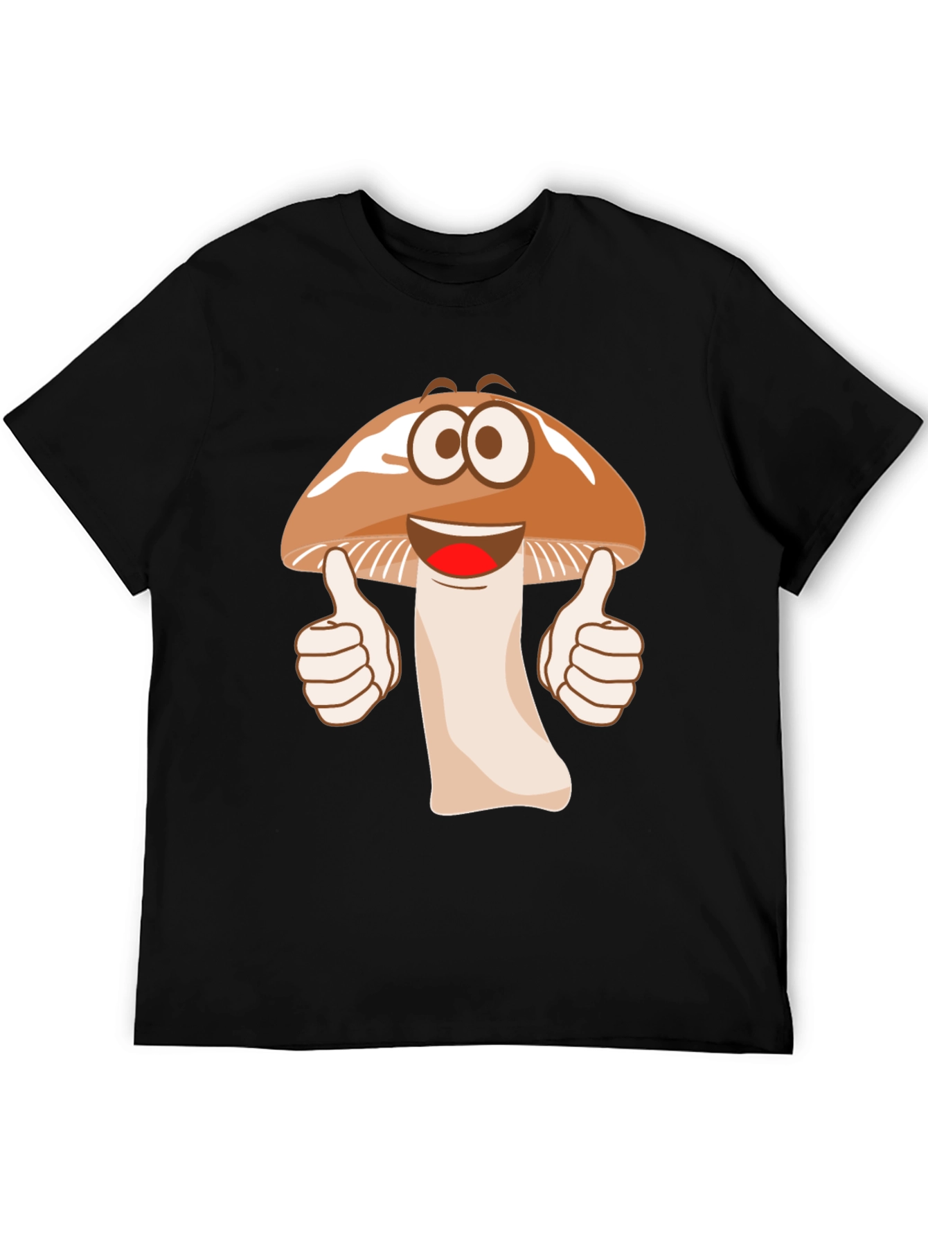Funny Mushroom Cartoon Graphic T-Shirt