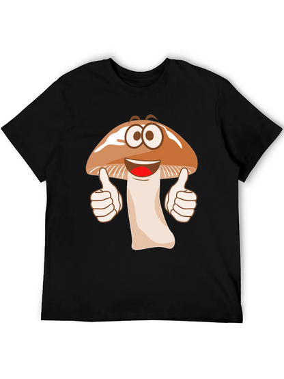 Funny Mushroom Cartoon Graphic T-Shirt