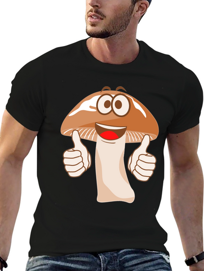 Funny Mushroom Cartoon Graphic T-Shirt