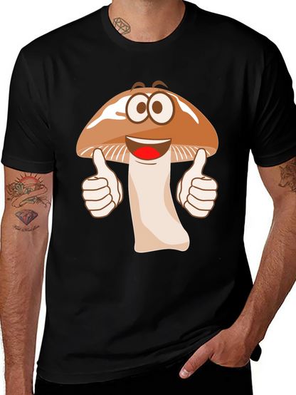 Funny Mushroom Cartoon Graphic T-Shirt