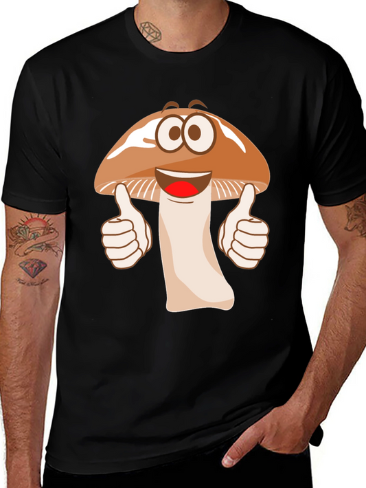 Funny Mushroom Cartoon Graphic T-Shirt