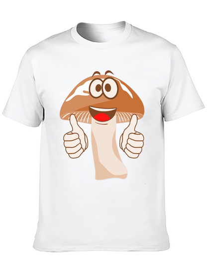 Funny Mushroom Cartoon Graphic T-Shirt