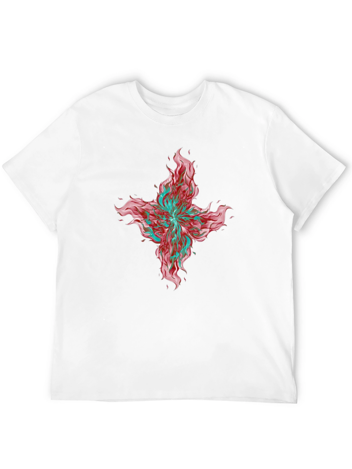 Graphic Print T-Shirt - Bold Floral Design