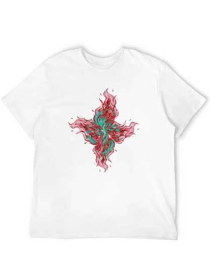 Graphic Print T-Shirt - Bold Floral Design