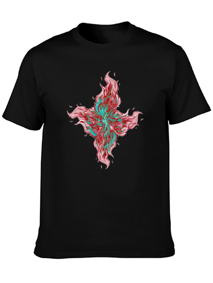 Graphic Print T-Shirt - Bold Floral Design