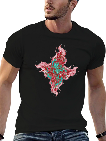 Graphic Print T-Shirt - Bold Floral Design