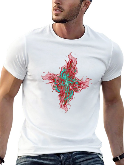 Graphic Print T-Shirt - Bold Floral Design