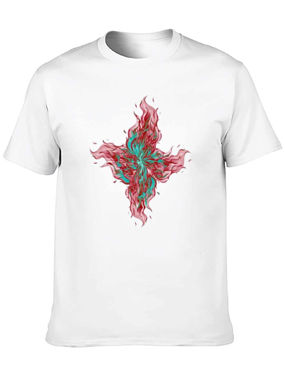 Graphic Print T-Shirt - Bold Floral Design
