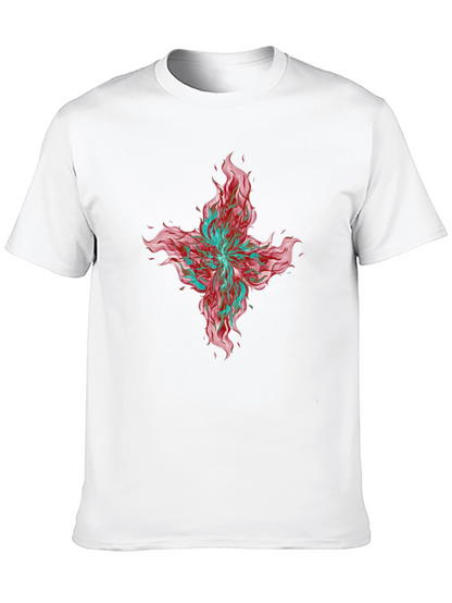Graphic Print T-Shirt - Bold Floral Design