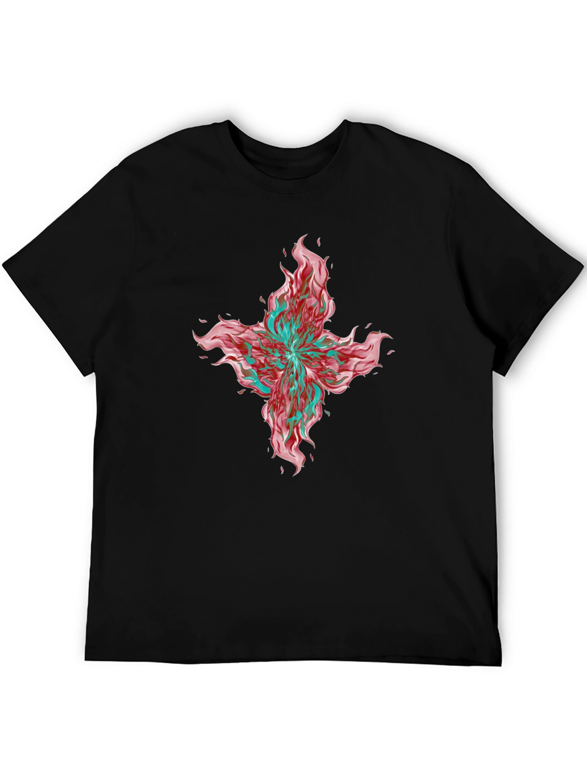 Graphic Print T-Shirt - Bold Floral Design