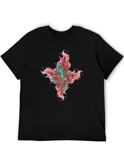 Graphic Print T-Shirt - Bold Floral Design