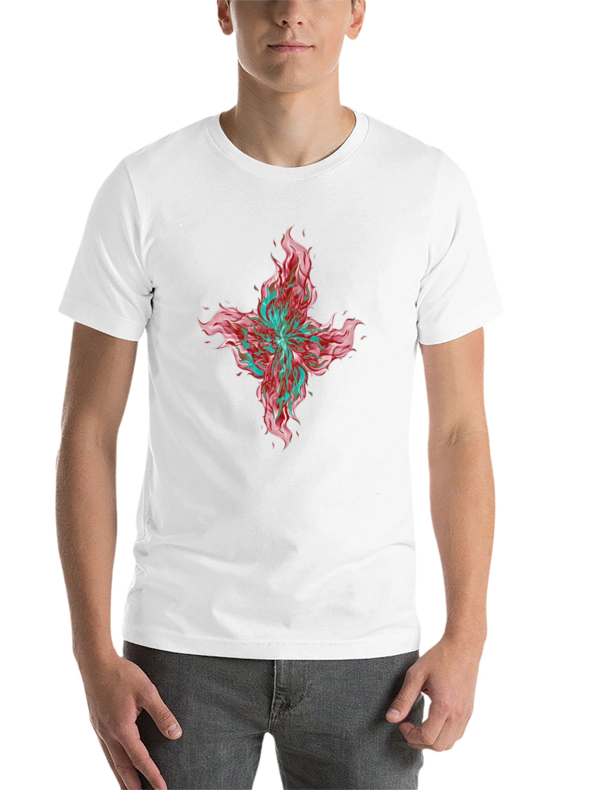 Graphic Print T-Shirt - Bold Floral Design