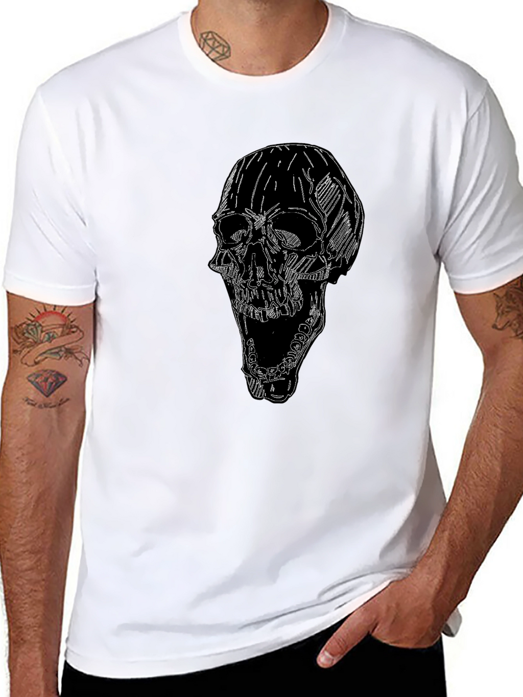 Skull Graphic Tee - Mens Black T-Shirt