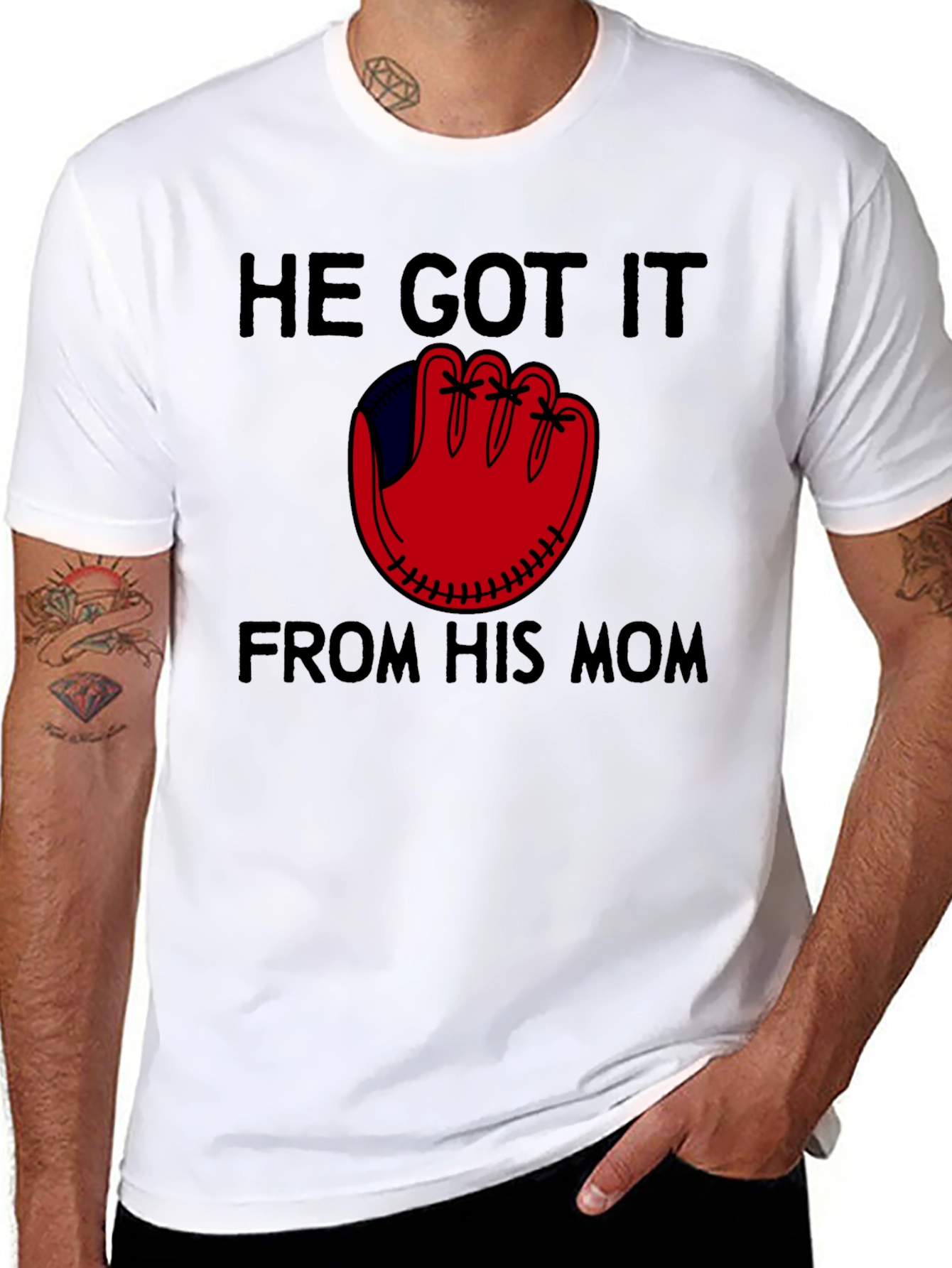 He Got It From His Mom Baseball T-Shirt