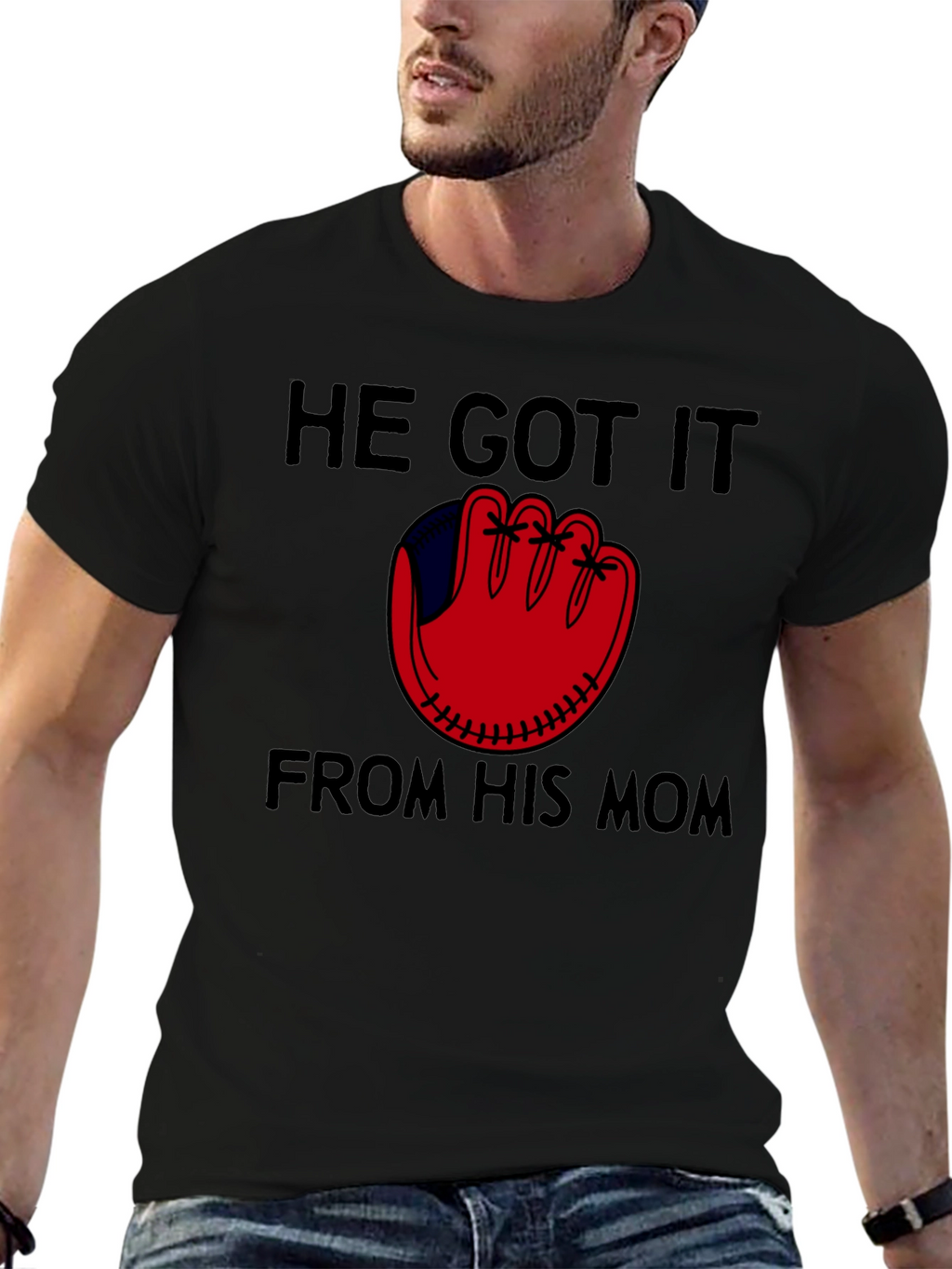 He Got It From His Mom Baseball T-Shirt