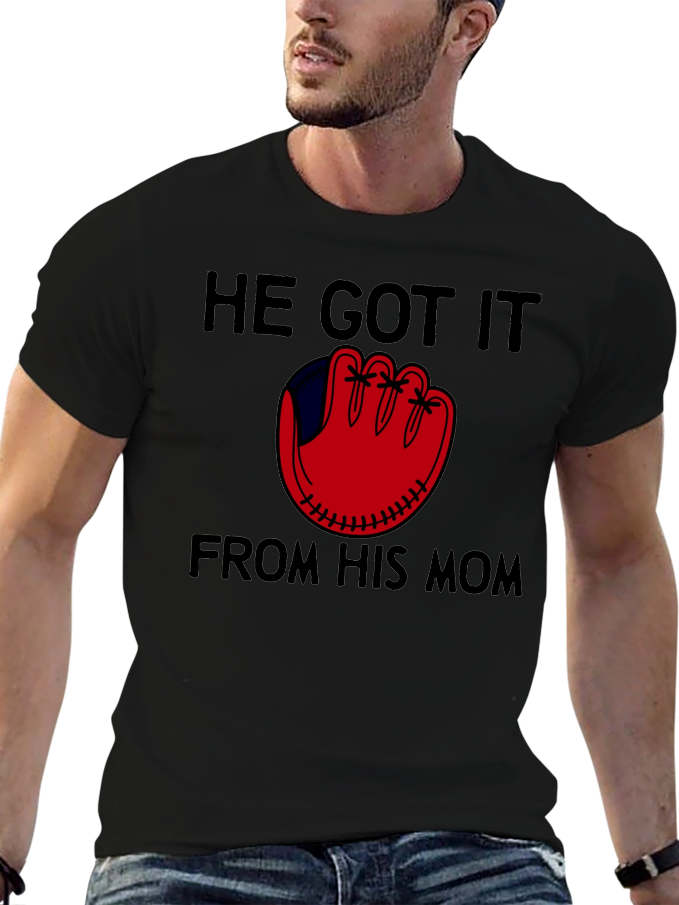 He Got It From His Mom Baseball T-Shirt