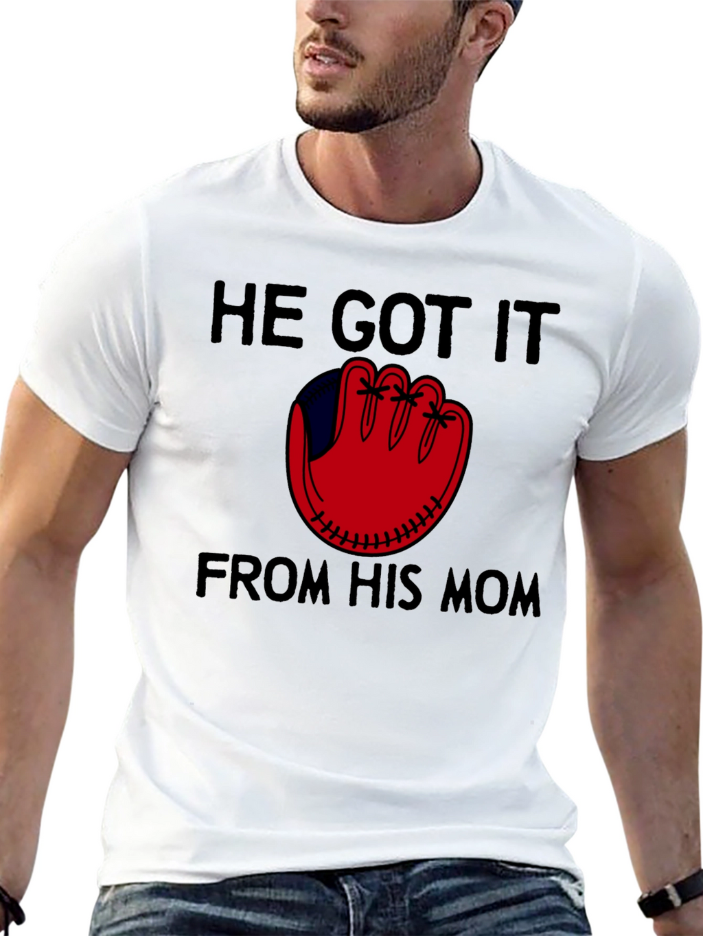 He Got It From His Mom Baseball T-Shirt
