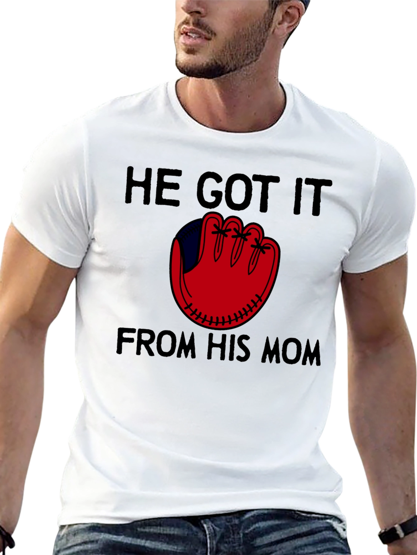 He Got It From His Mom Baseball T-Shirt