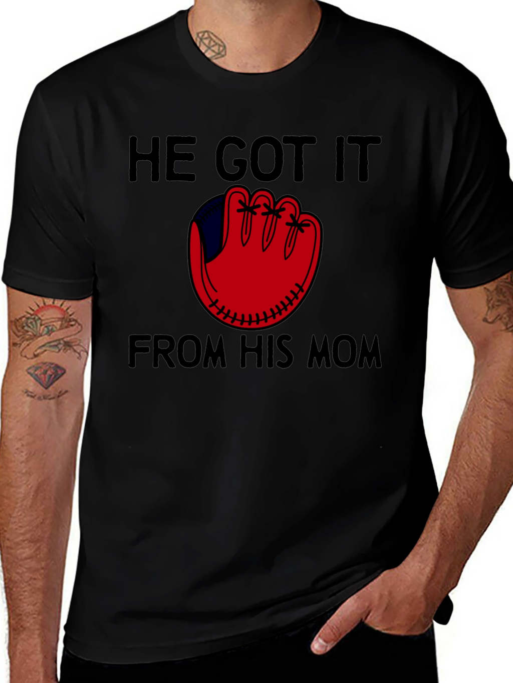 He Got It From His Mom Baseball T-Shirt