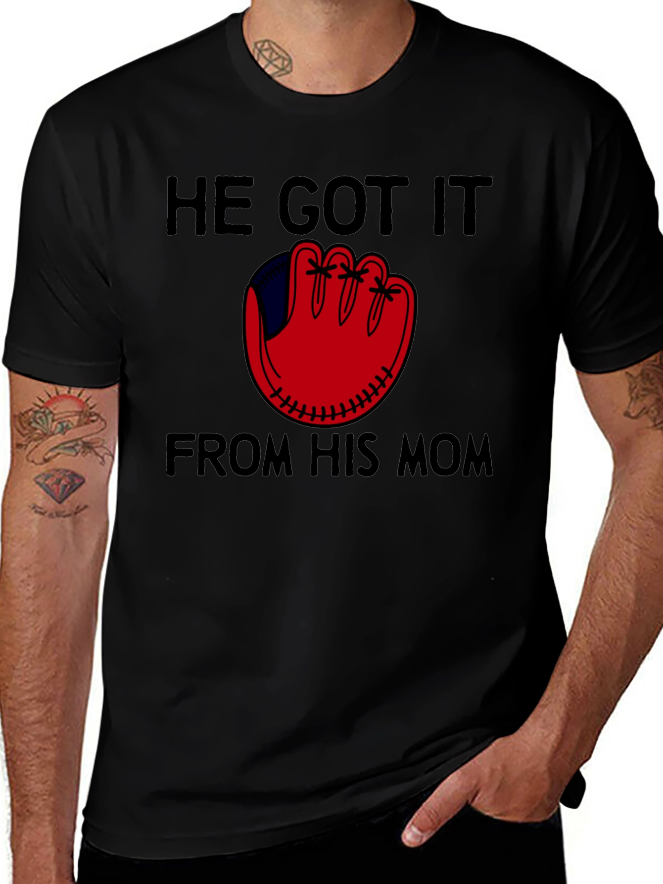 He Got It From His Mom Baseball T-Shirt