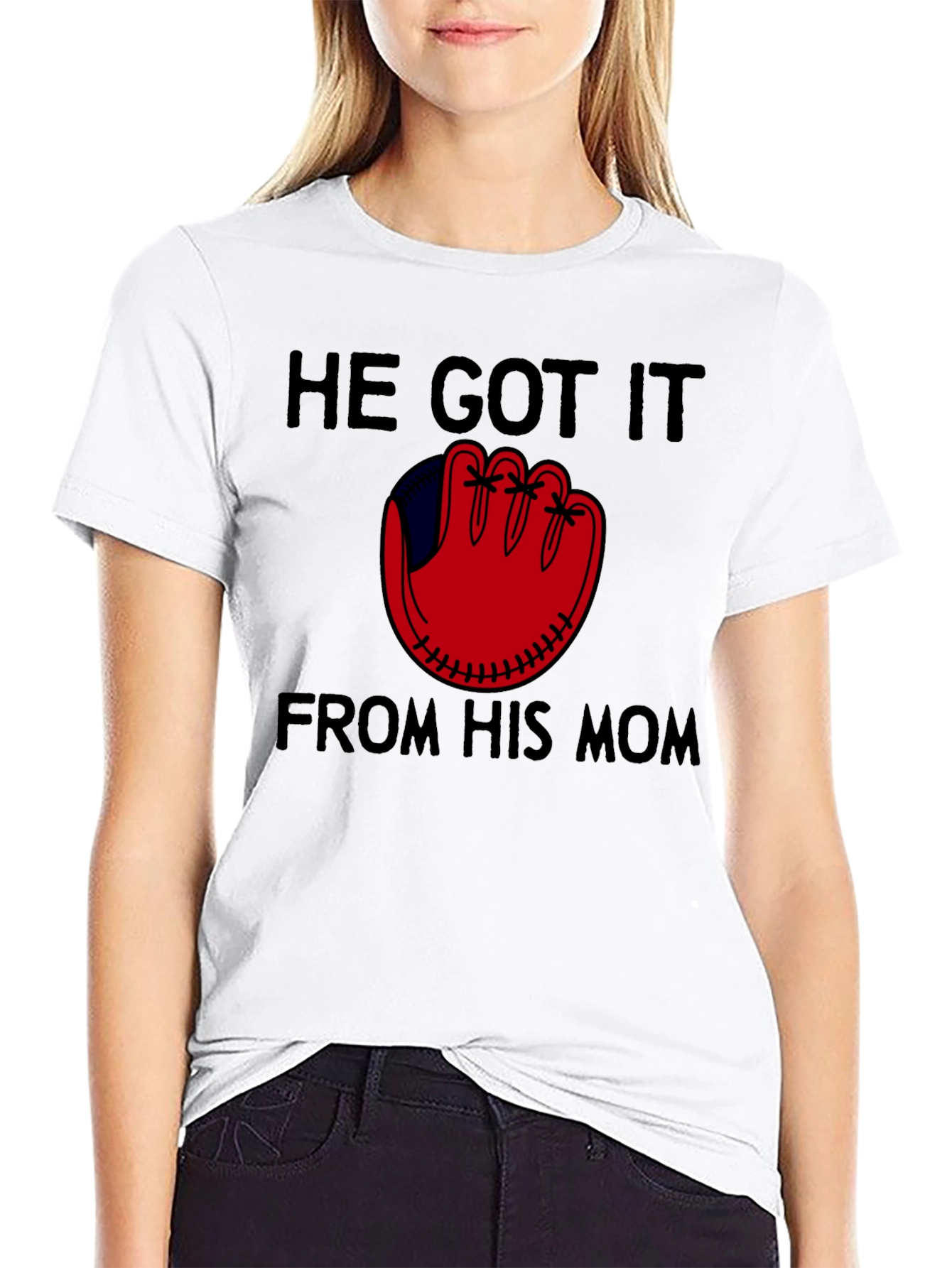 He Got It From His Mom Baseball T-Shirt