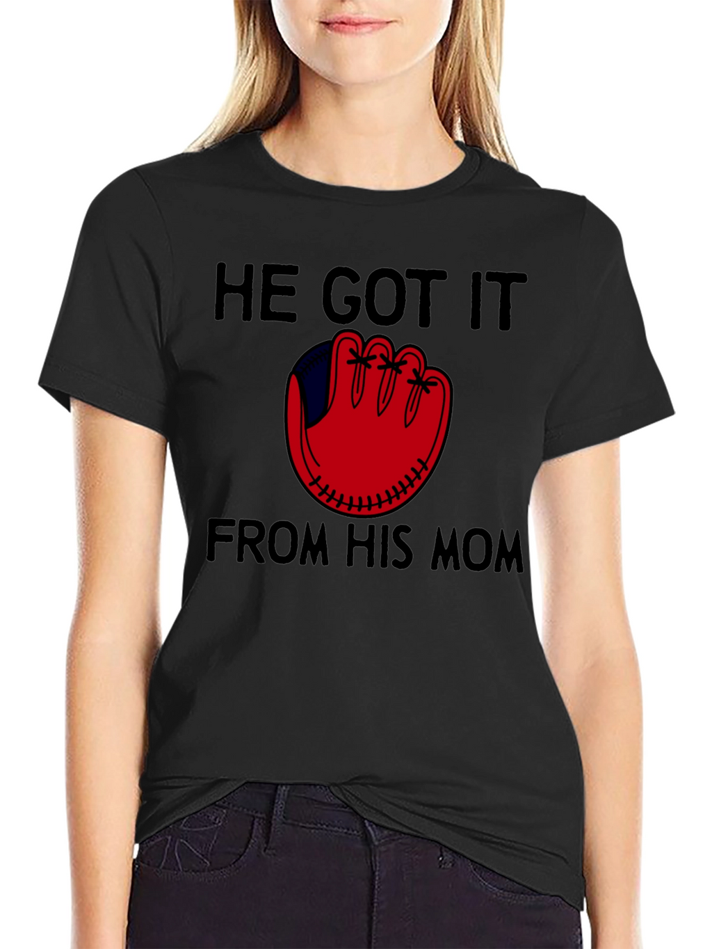 He Got It From His Mom Baseball T-Shirt