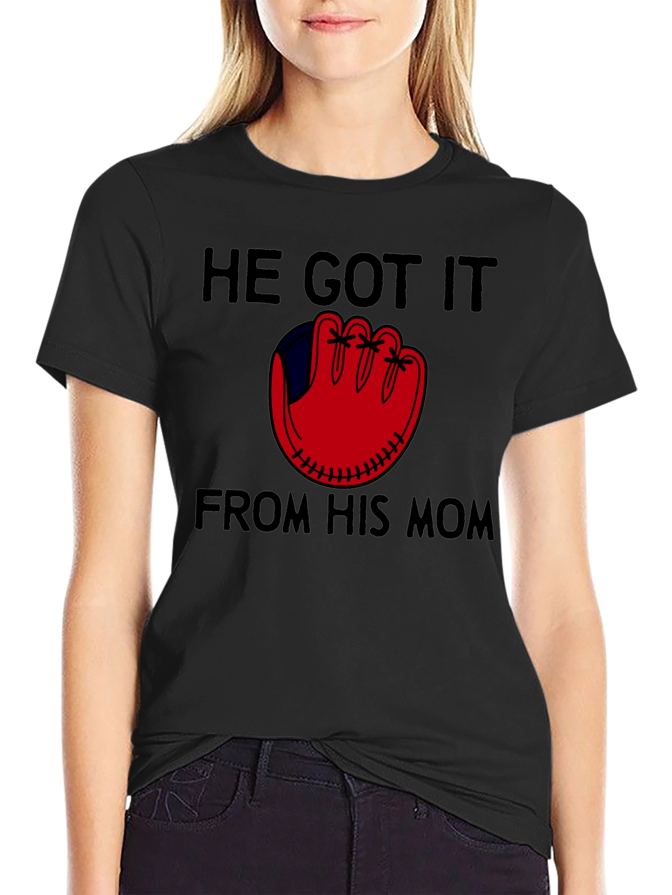 He Got It From His Mom Baseball T-Shirt
