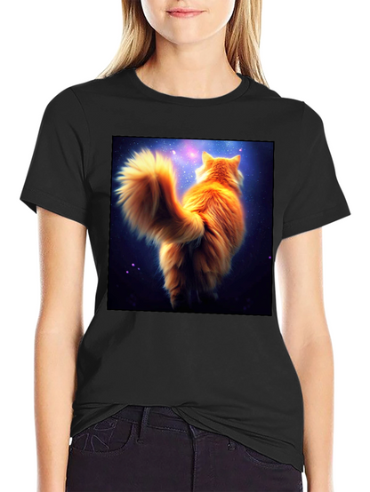 Galaxy Cat T-Shirt - Black Cotton Tee
