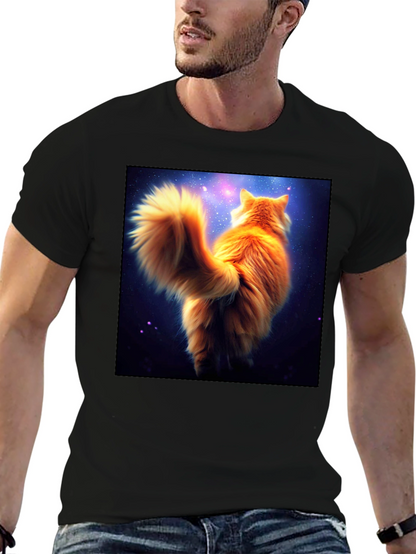 Galaxy Cat T-Shirt - Black Cotton Tee